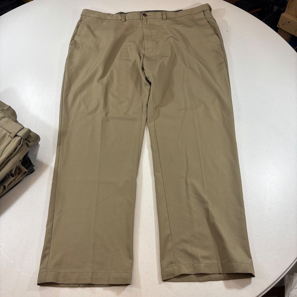 Lot of 5 Haggar Cool 18 Pro Mens Dress Pants 44x32 Khaki Grey Classic Fit - Picture 2 of 16